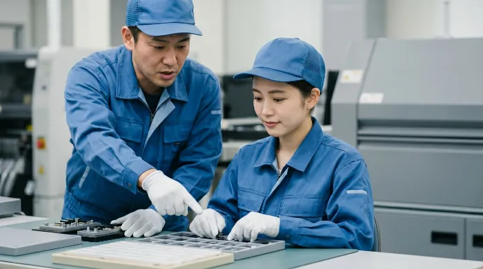 未経験・無資格から工場勤務を始めるスタッフ